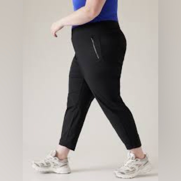 Jogger Athleta Femme Taille 6 Tall – Noir Imprimé Abstrait, Idéal Sport